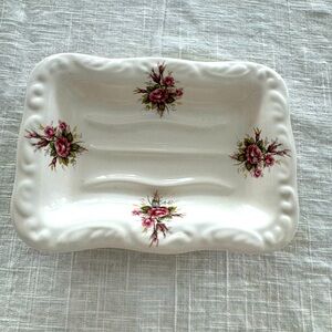 Vintage Rose Print Soap Dish